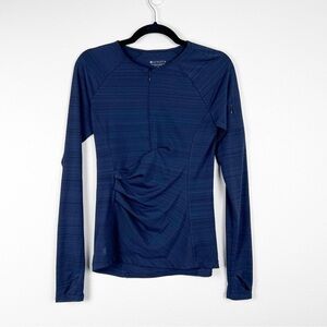 Athleta 1/4 Zip Long Sleeve Pullover Shirt‎ Blue Sz XS